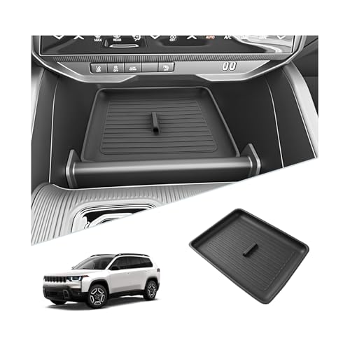 SKTU for 2026 Jeep Cherokee Wireless Charging Mat 2026+ Jeep Cherokee (Base/Laredo/Limited/Overland) Center Console Non-Slip Pad 2026 Cherokee Accessories 2026 Cherokee Rubber Console Mat Durable - color: 2026+ Cherokee Wireless Charging Mat