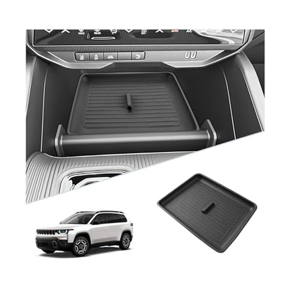 SKTU for 2026 Jeep Cherokee Wireless Charging Mat 2026+ Jeep Cherokee (Base/Laredo/Limited/Overland) Center Console Non-Slip Pad 2026 Cherokee Accessories 2026 Cherokee Rubber Console Mat Durable - color: 2026+ Cherokee Wireless Charging Mat
