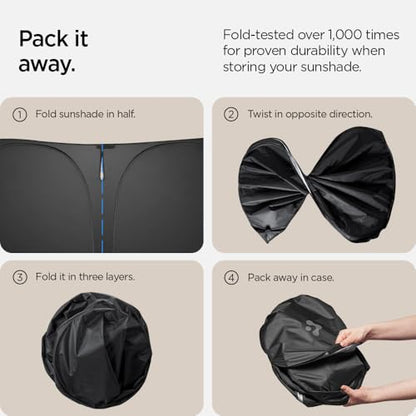Spigen Triple-Coated CryoShade Front Windshield Sunshade (Reinforced Velcro Strap) for Toyota RAV4 2019-2025 and RAV4 Prime 2021-2025 - size: Toyota Rav4