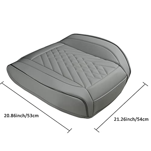GIANT PANDA 1pack Front Car Seat Cover Bottom Seat Cover, PU Leather Driver Car Seat Protector Fits 95% of Vehicles, Wrapping Around The Bottom (Grey) - color: Front Seat Gray, size: 1 Piece Standard Size