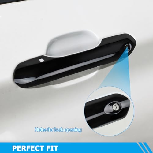 Exterior Door Handle Cover Compatible for 2020 2021 2022 2023 2024 2025 Ford Explorer Accessories Door Handle Protector Trim（Glossy Black）