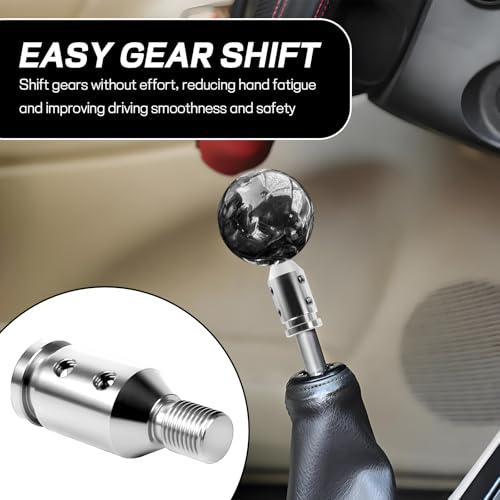 M12x1.25 Shift Knob Adapter, Aluminum Gear Shift Adapter Kit with 4-Sizes Hoses, Universal Gear Shift Knob Cover for Non-Threaded Manual Shifters, Car Stick Shift Knob Adapter (Silver) - color: Silver