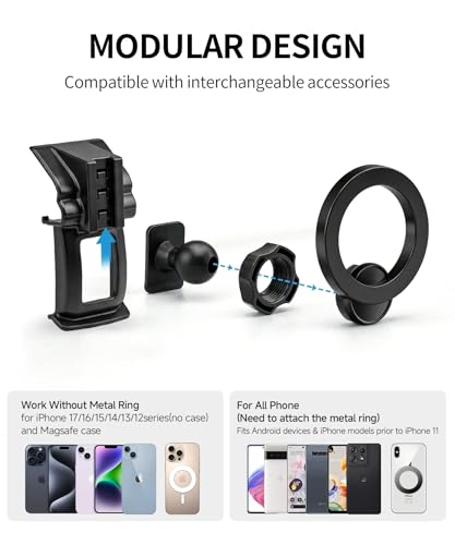 Car Phone Holder for 2021-2024 Genesis GV80 Accessories, 360° Rotation Phone Mount Compatible with MagSafe, Cell Phone Holder Does Not Affect Air Vent