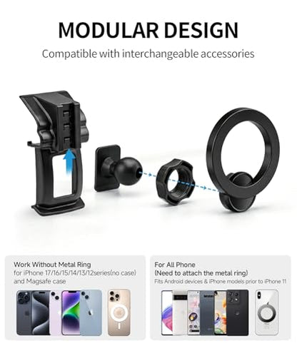 Car Phone Holder for 2021-2024 Genesis GV80 Accessories, 360° Rotation Phone Mount Compatible with MagSafe, Cell Phone Holder Does Not Affect Air Vent