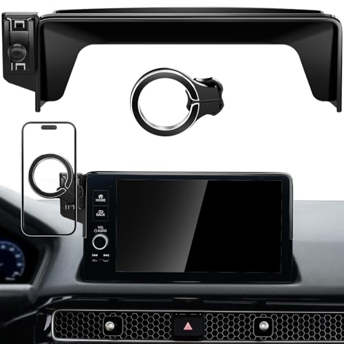 pop-tech Magnetic Phone Holder for Honda Civic 11th Gen 2022 2023 2024 2025 2026, 360° Car Screen Phone Mount Made for Civic Hatchback Sedan Touchscreen, Compatible with Magsafe iPhone Accessories - style: for 2022-2026 Civic