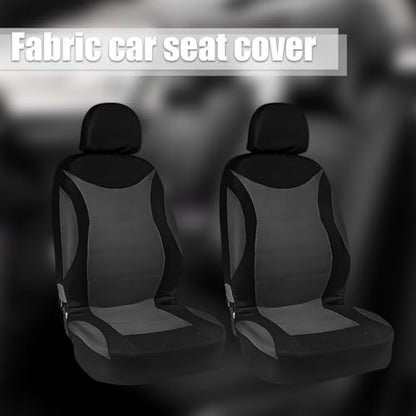 Car Front Seat Cover Set, Waterproof Vehicle Frontseat Protector with Removable Headrest, Washable Automotive Interior Seat Accessories, Universal Fit (Black/Gray) - color: black/gray
