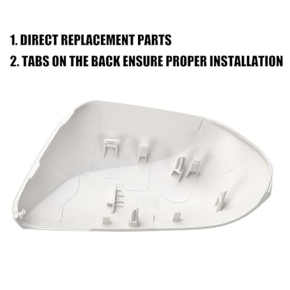 Left Driver Side Car Mirror Cap Cover Compatible with Toyota Prius 2016 2017 2018 2019 2020 2021, Direct Replacement, 87945-47060, White - color: white, size: Left