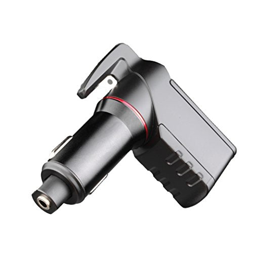 Ztylus Stinger Car Emergency Escape Tool, Spring-Loaded Window Breaker, Car Safety Hammer, Seatbelt Cutter and Window Glass Breaker, USB Car Charger, 2 USB Ports Max 2.4A (Black) - color: Black 1 Pc