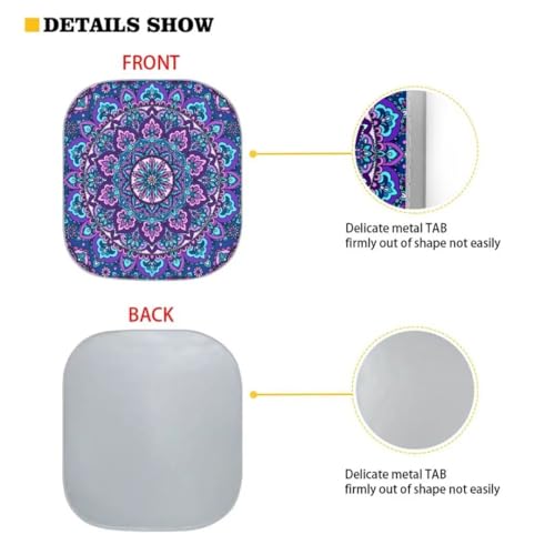 Universal 2 Pack Car Front Windshield Sun Shade Mandala Lotus Design Decoratives Sun Shield Blocks UV Rays Keep Your Vehicle Cool Blue - color: Blue Mandala Lotus