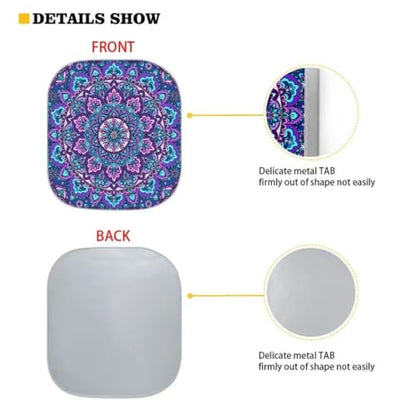 Universal 2 Pack Car Front Windshield Sun Shade Mandala Lotus Design Decoratives Sun Shield Blocks UV Rays Keep Your Vehicle Cool Blue - color: Blue Mandala Lotus