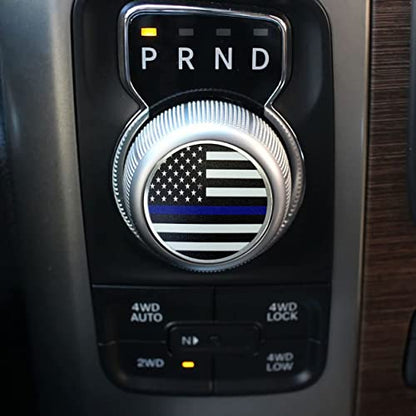 American Flag Emblem Gear Shift Switch Knob Cover Aluminium Dial Shifter Trim Plate for Dodge Ram 1500/2500, Dodge Durango, Chrysler 300/200/Pacifica & Voyager (American Flag B) - color: American Flag B