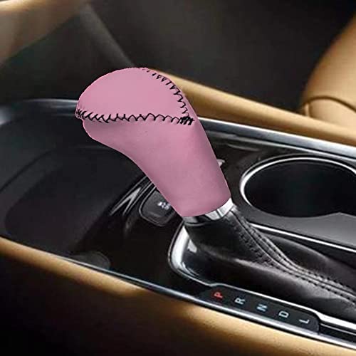 KEIAHUAN 2 Pack Car Hand Brake Gear Cover Car Hand Brake Cover and Gear Head Shift Knob Cover Car Interior Supplies,Pink - color: Pink