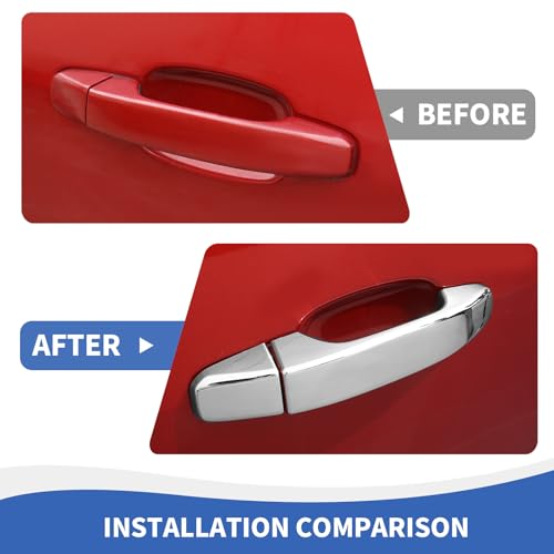 RAZPOY Chrome Door Handle Cover Rearview Mirror Cover Trim Kit Compatible with Chevy Colorado & GMC-Canyon 2014-2022 - color: Chrome