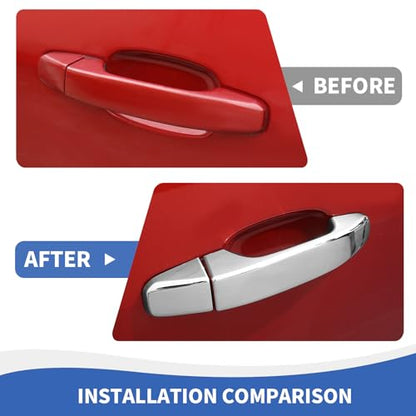 RAZPOY Chrome Door Handle Cover Rearview Mirror Cover Trim Kit Compatible with Chevy Colorado & GMC-Canyon 2014-2022 - color: Chrome