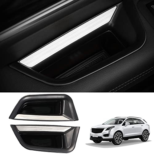 2pcs XT5 Front Side Door Handle Storage Box Holder Upgraded Door Armrest Organizer for Cadillac XT5 2023 2022 2021 2020 2019 2018 2017 - color: XT5 Front Door