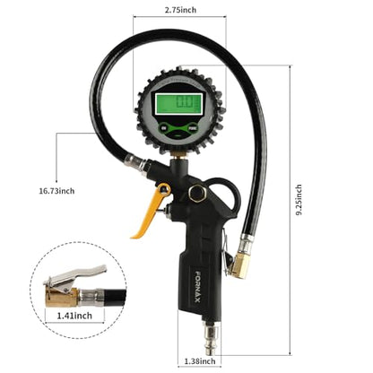FORNAX Digital Tire Inflator with 200 PSI Pressure Gauge for Testing Tire Pressure