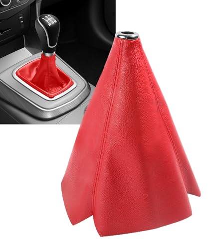 Shift Boot,Car Accessories Car Shifter Boot Cover Dust Cover,Universal Manual/Automatic Gear Shift Covers,Automotive Replacement,Interior Decorative Accessories for Most Cars (Leather Red) - color: Leather Red