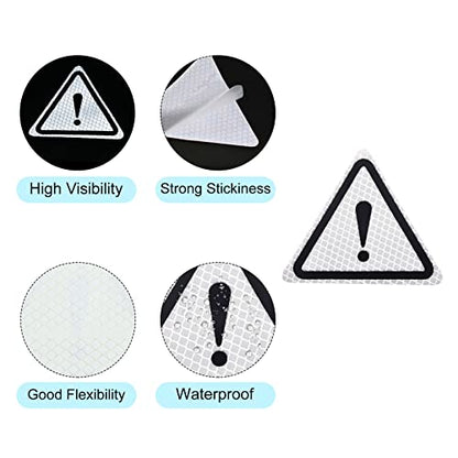 PATIKIL Reflective Stickers, 2 Pack 3.94 x 3.94 Inch Waterproof Adhesive High Visibility Night Caution Warning Triangle Safety Tape Reflector for Trucks Trailers Cars, Silver - color: Silver