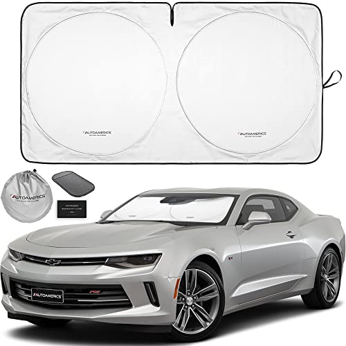 Autoamerics 1-Piece Windshield Sun Shade Foldable Car Front Window Sunshade for Most Sports Cars SUV Truck - Best Heat Shield Reflector Cover - Blocks Max UV Rays & Keeps Your Vehicle Cool - Small Fit - color: Standard Silver, size: SMALL = 59 x 28.5 inch