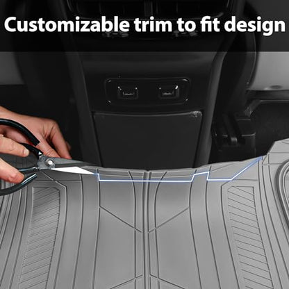 CAR PASS Heavy Duty Rubber Car Mats, Gray Deep Dish All-Weather Car Floor Mat Full Set Durable Anti-Slip 3D Rhombus Waterproof Trim Fit Liner Universal Fit Automotive,Sedan,SUV,Truck, 3 Pcs Light Gray - color: Slate Gray