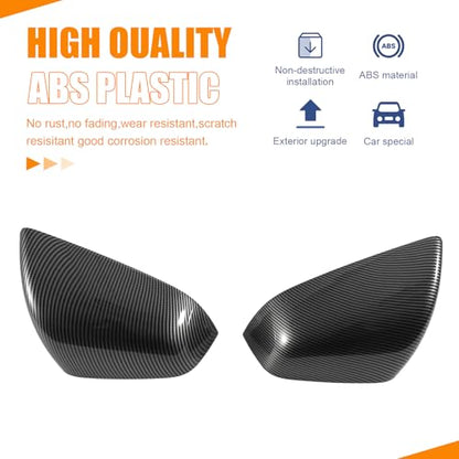 Side Mirror Cover Compatible with Tesla Model X 2017-2020, Mirror Cover Cap Trim (Carbon Fiber Style) - color: Carbon Fiber