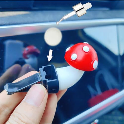 Cute Car Air Freshener Vent Clips, 3D Design Mushroom Diffuser Vent Clip, Air Conditioning Decoration Car Accessories for Women and Men