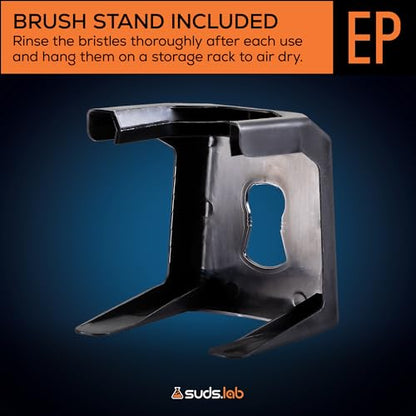 Suds Lab Elite-Plush Detailing Brush with Stand – Ultra-Soft Detailing Brushes with Synthetic Bristles – Metal-Free Auto Brush for Scratch-Free Cleaning on Piano Black & Clusters - size: Synthetic Hair