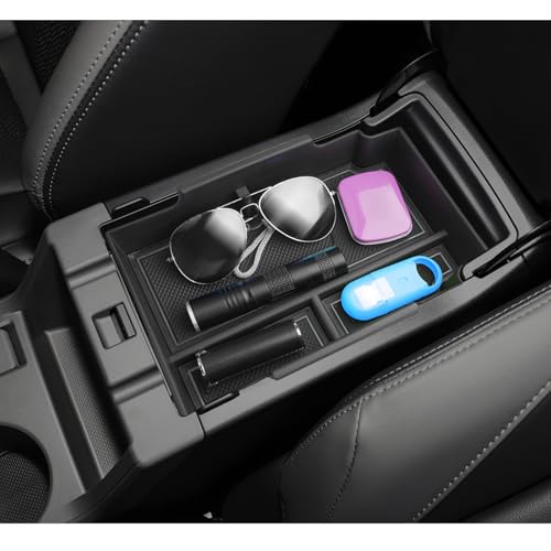 LUWU Center Console Organizer Compatible with Subaru Crosstrek & Impreza 2024-2026 Accessories Armrest Console Secondary Storage Box Insert Tray ABS Material with Coin Holder Black - color: Crosstrek/Impreza 2023-2026 Black