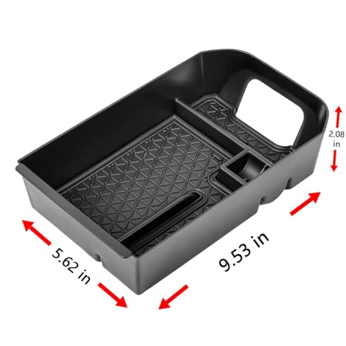 EDBETOS Center Console Organizer Tray Compatible with Toyota RAV4 2019 2020 2021 2022 2023 2024 2025 and 2021-2025 RAV4 Prime Accessories Armrest Secondary Storage Box (Black Trim)