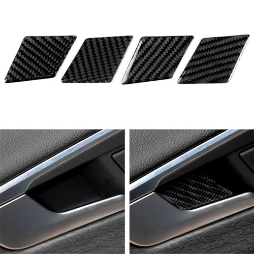 NVCNX Real Carbon Fiber Compatible with Audi B9 A4 S4 2017-2025 / A5 S5 RS5 2018-2025 2019 2020 2021 2022 2023 2024 Car Door Handle Trim Cover Sticker Decal Interior Accessories 4PCs - color: Door Handle Trim