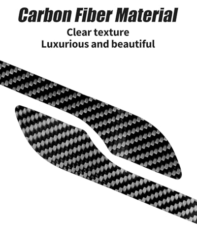 KKTR-CAR Door Handle Cover, Real Glossy Carbon Fiber Door Handle Trim Protector Set Compatible with Tesla Model y Model 3 2017-2025 Real Glossy Carbon Fiber (4 Pieces) - color: Real Glossy Carbon Fiber