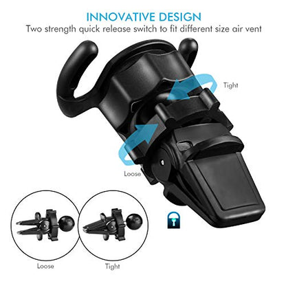 360 Air Vent Mount Phone Holder with Adjustable Switch Lock for Popsocket with 360 Degree Rotation Compatible with Any Smartphone
