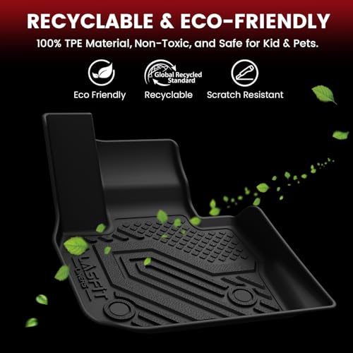 LASFIT Floor Mats & Cargo Mat & Backrest Mats for 2018-2024 BMW X3 30i M M40i M Competition Custom Fit TPE All Weather 1st & 2nd Row Car Mats and Trunk Liners Accessories - size: 2) X3 2018-2024 | Full Set With Backrest Mats