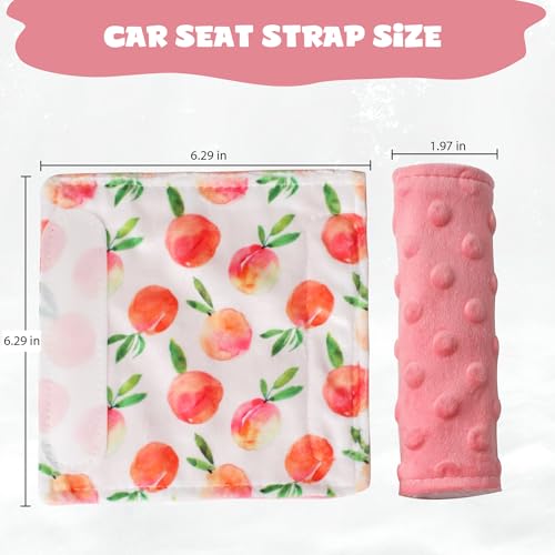 Car Seat Strap Covers for Babies Soft Car Seat Belt Covers, Mink Car Seat Straps Shoulder Pads for Boys and Girls, Peach - color: Peach