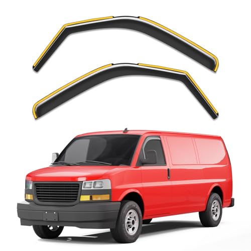 in-Channel Window Rain Guards Fit for 1996-2026 Chevy Express Van & GMC Savana 2500 3500, Extra Durable Window Visors Window Deflectors Vent Shades Car Accessories - size: For Chevy Express Van/GMC Savana 1996-2026