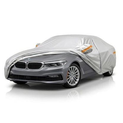 All-Weather BMW 5 Series Car Cover Waterproof All Weather, 6 Layers Heavy Duty Car Tarp Custom Fit for 2007–2026 BMW 528i, 530i, 540i, M550i, 530e, 550e, M5, i5, xDrive Sedan - size: BMW 5Series