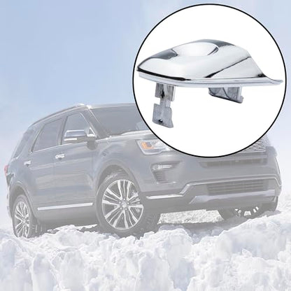 Exterior Door Handle Lock Cylinder Cover Compatible with 2011-2019 Explorer Flex Edge MKX Front Driver Side (Chrome) Replace BA1Z78218A14A, BA1Z-78218A14-A