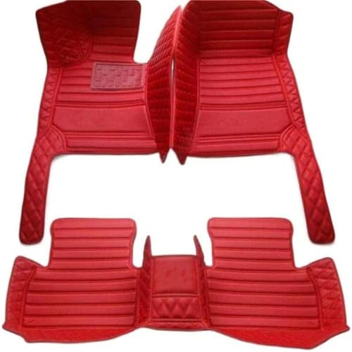 Custom Car Mats All Weather Fit Automotive Floor Mats PU Leather Protector Mat for Most Sedan, SUV, Truck Floor Mats (All RED) - color: ALL RED