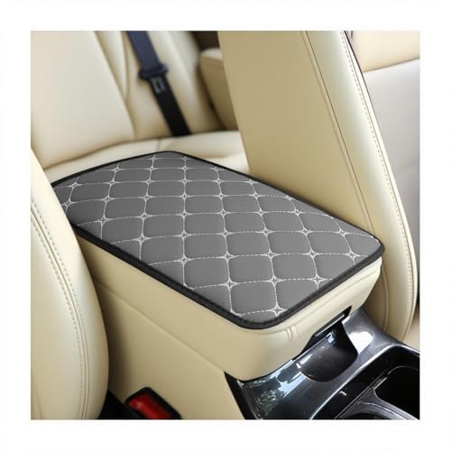 Car Center Console Cushion Pad, PU Leather Vehicle Armrest Cover Protector, Anti-Scratch Automotive Interior Arm Rest Seat Box Mat Accessories, Universal for SUV Sedan Truck (Gray) - color: Gray