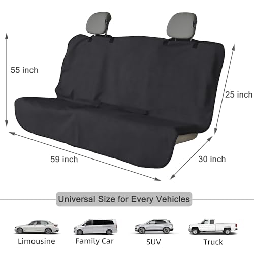 Back Seat Cover Waterpoof Rear Bench Towel Seat Cover for Gym Swimming Surfing Running, Non-Slip Rear Seat Protector Universal Fits Most Auto Truck Van and SUV (Bench Black) - color: Bench Black