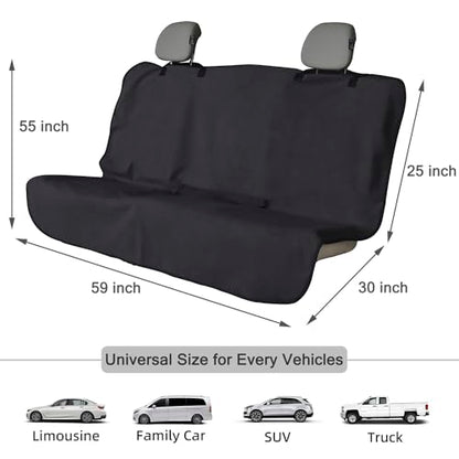 Back Seat Cover Waterpoof Rear Bench Towel Seat Cover for Gym Swimming Surfing Running, Non-Slip Rear Seat Protector Universal Fits Most Auto Truck Van and SUV (Bench Black) - color: Bench Black