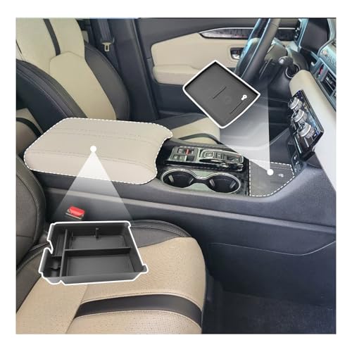 SXCY 2PCS for 2026 Honda Passport Center Console Organizer for 2026 Honda Passport Accessories [Armrest Console Tray+Wireless Charging Mat] 2026+ Passport Console Tray Armrest Insert Box Anti-slip Mat - color: 2026 Passport [Console Tray+Wireless Charging