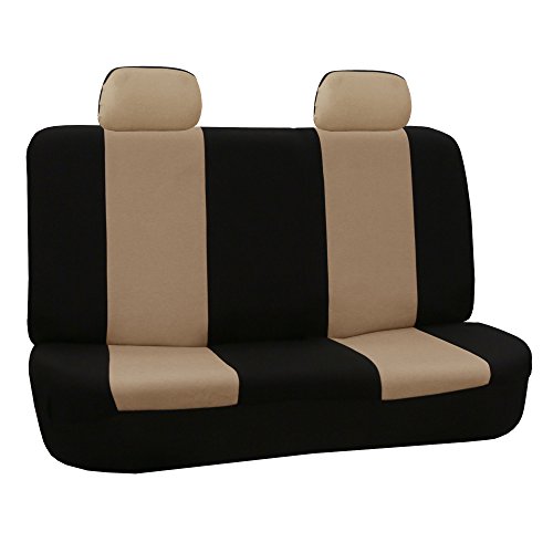 FH Group Car Seat Cover For Back Seat Cloth-Universal Fit Rear Seat Covers For Cars With Solid Bench,Car Seat Protector For Dogs And Kids,Car Interior Accessories For SUV,Sedan And Van Beige - color: Beige, style: Seat Cover Rear Set