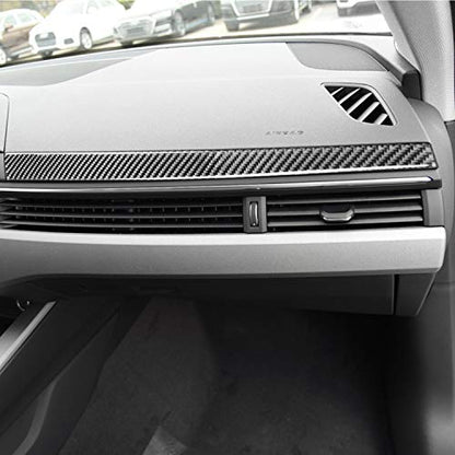 NVCNX Real Carbon Fiber Compatible With Audi B9 A4 S4 2017-2025 / A5 S5 RS5 2018-2025 2019 2020 2021 2022 2023 2024 Car Dash Co-pilot Side Panel Strip Cover Sticker Decal Interior Trim Accessories 1PC - color: Dash Co-pilot Side Panel Strip