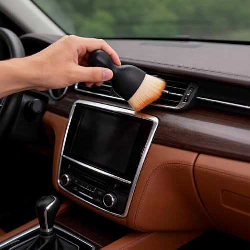 Car Detailing Brushes 4 Pcs - Soft Bristle Auto Interior Cleaning Brush for Dashboard, Air Vents & Electronics