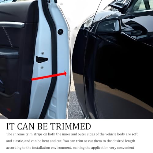 Automotive Chrome Trim Molding, 15MM Wide Car Decorative Protect Strips, Car Body Self Adhesive Anti Collision Strips, Universal Exterior Trim Strips for Motor Truck RV Door Window Bumper