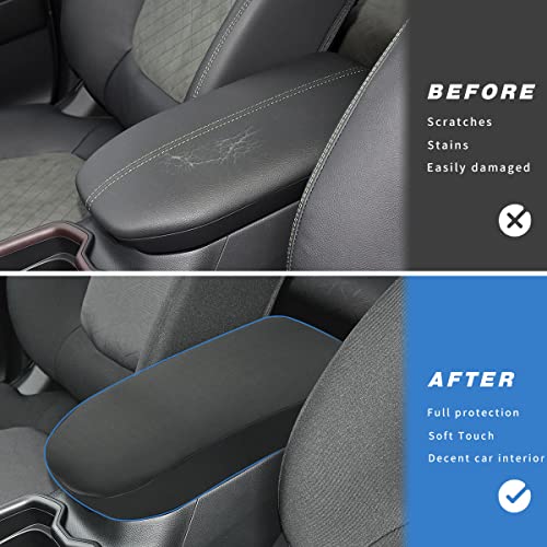 INTGET Center Console Armrest Cover for Toyota RAV4 Accessories 2025 2024 2023 2022 2021 2020 2019 Leather Middle Console Lid Cover Protector Arm Rest Covering Car (Black Neoprene) - color: black neoprene