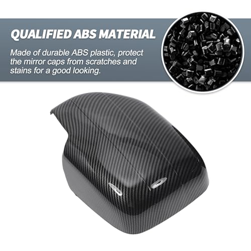 X AUTOHAUX Pair Car Rear View Driver Passenger Side Mirror Cover Cap Overlay Black Carbon Fiber for Lexus LX470 1998-2007 for Toyota Land Cruiser Mirror Guard Covers Exterior Decoration Trims