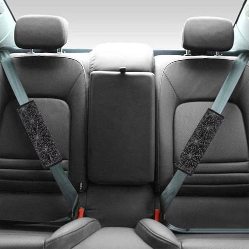 Black Spider Web Seat Belt Cover Pad Halloween Car Accessories Car Shoulder Pads Seatbelt Cushion Seatbelt Covers Seat Belt Cover Pad for Adults 2 Pack - color: Black Spdier Web