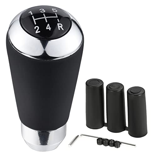 Arenbel 5 Speed Shifter Knobs Car Racing Gear Lever Stick Type R Shift Handle Fit Most Auto Manual Vehicles, Black - color: Black